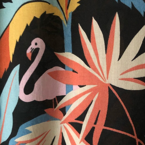 Cotton flamingo caftan the company store lightweight dress swim cover nightgown - Picture 14 of 15